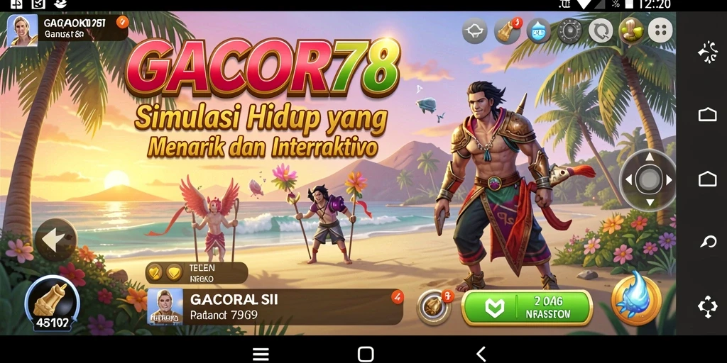 Tampilan menarik gameplay GACOR78 dengan karakter dan aktivitas yang beragam.