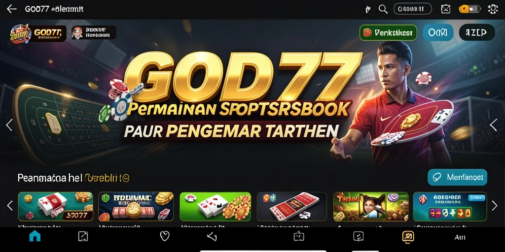 Tampilan utama GOD77 dengan berbagai pilihan taruhan olahraga.