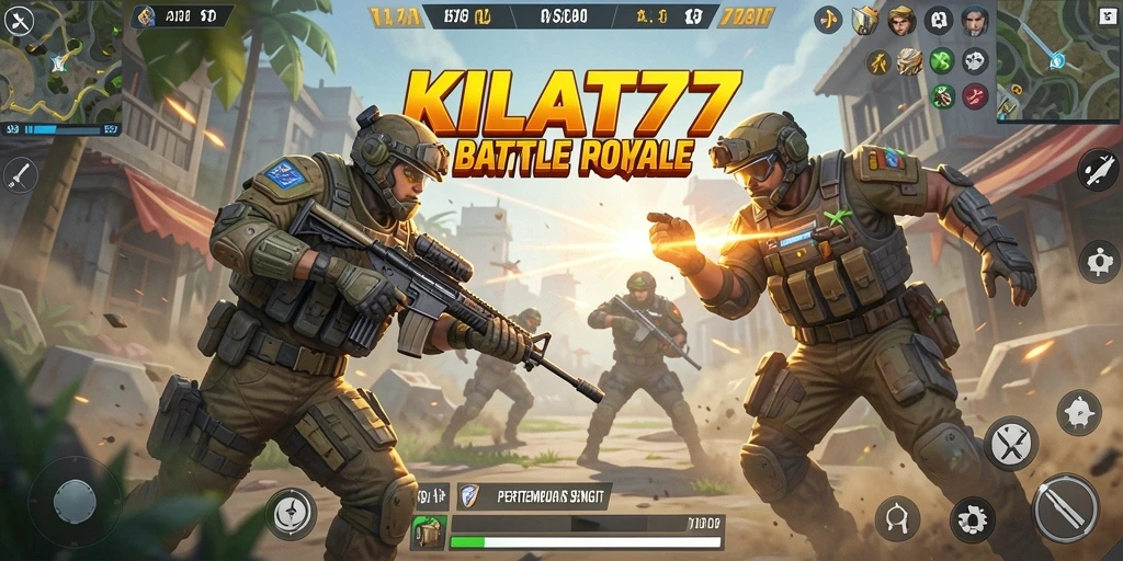 Screenshot KILAT77 menampilkan aksi seru dalam pertempuran Battle Royale.