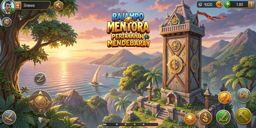 Screenshot RAJAMPO menampilkan aksi menegangkan Tower Defense.