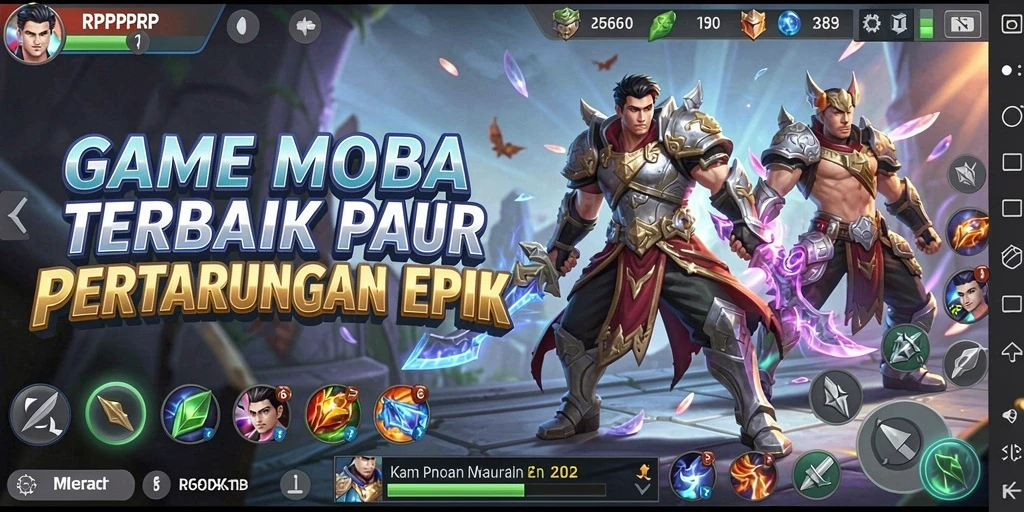 Tampilan gameplay epik dari game MOBA RPRPRP.