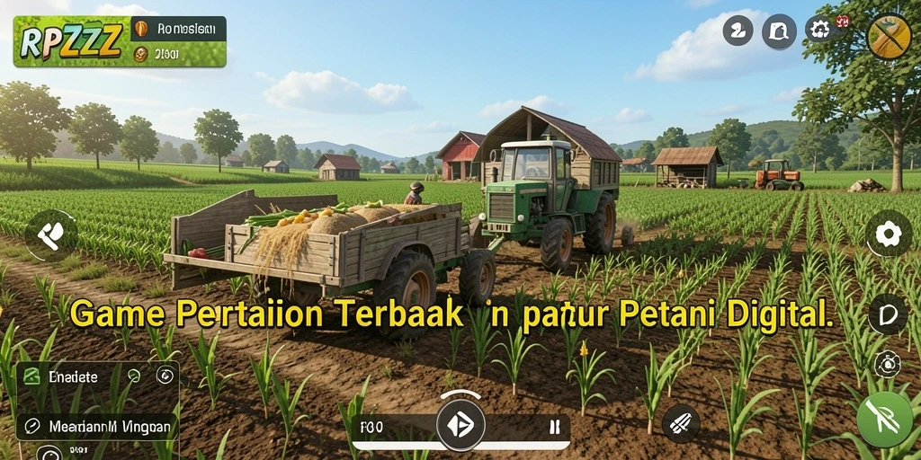 Tangkapan layar gameplay RPZZZ menampilkan lahan pertanian yang indah.