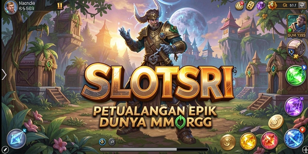 Screenshot utama SLOTSRI menampilkan aksi pertempuran seru dalam MMORPG.